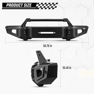 Paraurti Anteriore per Jeep Wrangler JL 2018+ e Gladiator 2020+ con Supporti per Gancio di Traino in Acciaio e Alluminio - Product Image 6