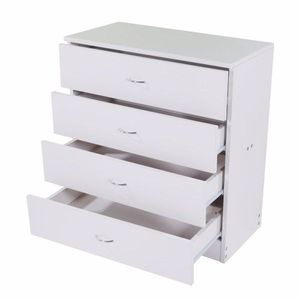 Cassettiera Moderna in MDF Bianco a 4 Cassetti con Funzione Estensibile per Camera da Letto, Stile Rustico, Uso in Seminterrato, Comò Semplice ed Elegante - Product Image 4