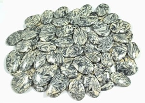 Cabujón de Jaspe Pinolita Natural, Piedra Preciosa de Cristal Suelta para Diseño, Collar con Colgante, Suministro para Fabricación de Joyería Curativa, Blanco y Negro - Product Image 4