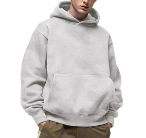 Sweat-shirts à capuche unis pour hommes, style streetwear, 100% coton, manches longues, épaules tombantes, meilleure qualité au meilleur prix - Product Image 2