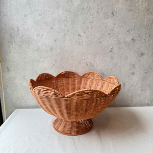 Natural <b>Large</b> Rattan Food <b>Storage</b> <b>Basket</b> Bowl Rustic Style Eco-Friendly Home Decoration - Product Image 1