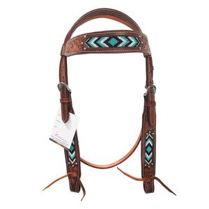 Serre-tête de cheval occidental de qualité supérieure sculptée à la main éperons équestres avec perles Logo personnalisé pour l'équitation - Product Image 2