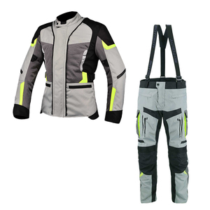 Unisex Motorcycle Riding Suit Full Sleeve <b>Jacket</b> Pants Set Grey <b>Black</b> Neon Yellow Windproof Quick Dry Polyester/Nylon All Wear - Product Image 5