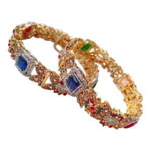 Wholesale Women's Bangles Fashion Jewelry Sets Gold Plated Designer Artificial Bracelets Fashion <b>Accessories</b> Collection - Product Image 1