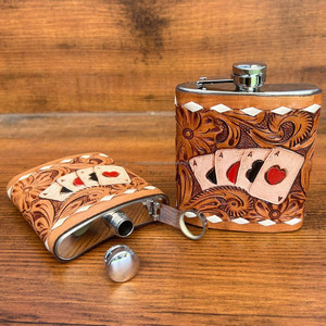 กระติกน้ำสเตนเลสสตีลขนาด8ออนซ์ทำจากหนังวัวคุณภาพสูงกล่องของขวัญทันสมัย - Product Image 4