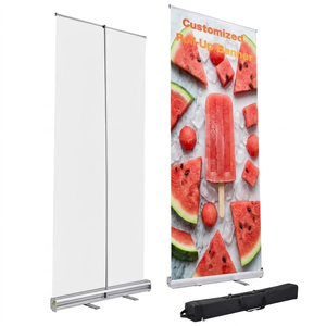 Bannière enroulable en vinyle personnalisée avec base en aluminium robuste et mécanisme rétractable pour une installation et un rangement faciles - Product Image 1