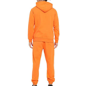 Survêtement à capuche orange pour homme, couleur unie, coton, coupe classique, avec poches latérales - Product Image 3