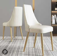 Chaise de salle à manger de luxe moderne européenne en bois massif et métal avec accoudoirs, écologique, pour hôtel, maison ou bureau