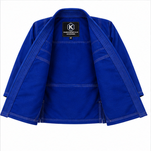 Khwaja refique ullah Enterprises BJJ Kimono <b>Blue</b> <b>Men's</b> Regular Fit Cotton Judo Gi White <b>Belt</b> Included breathable best selling - Product Image 4