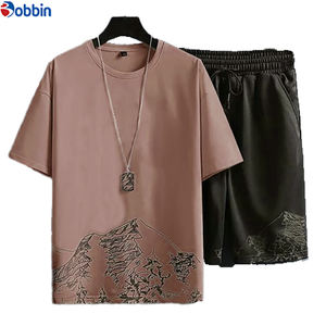 ชุดเสื้อยืดและกางเกงจ็อกเกอร์ผ้าฟลีซทรงโอเวอร์ไซส์สำหรับผู้ชายและผู้หญิง สวมใส่สบาย สไตล์ไฮสตรีท ระบายอากาศได้ดี เหมาะสำหรับฤดูร้อน รับผลิตตามแบบ - Product Image 5