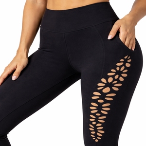 Women High Waist <b>Lace</b> Up Side Leggings Stylish Leggings For Active Everyday Fitness And Comfort Fit <b>Stretch</b> <b>Fabric</b> Leggings - Product Image 5