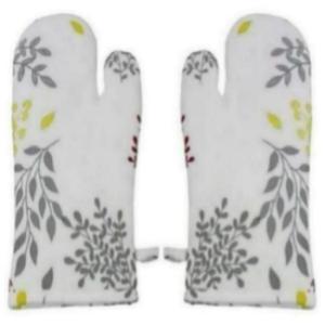 100% Organic Cotton Classic Style <b>Foldable</b> Reusable Oven Mitts Woven Cotton Lining Eco-friendly Printed Pattern for Baking - Product Image 3