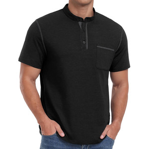 T-shirts noirs doux de haute qualité pour hommes, 100 % coton, vêtements surdimensionnés personnalisés, t-shirts vintage vierges avec poche pour hommes - Product Image 2