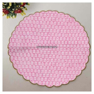 Handmade Printed Modern <b>Round</b> <b>Table</b> Napkin 100% Cotton Unique Design for Airplane, Hotels and Home Use EN111 - Product Image 1