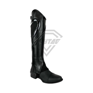 Customizable Unisex English <b>Half</b> <b>Chaps</b> Horse Riding Genuine Leather Zipper High Quality Comfortable Equestrian Sets Accessories - Product Image 2