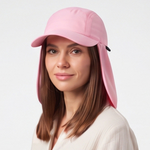 Gorra de béisbol estilo pareja para exteriores con protección solar, gorra con solapa para el cuello a juego, gorra parasol de color liso al por mayor, gorra con solapa para el cuello de corona suave - Product Image 3