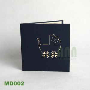 Carte de vœux 3D pop-up poussette nouveau-né, finition mate traditionnelle, souvenir fait main, pour Baby Shower, Saint-Valentin, Fête des Mères - Product Image 3
