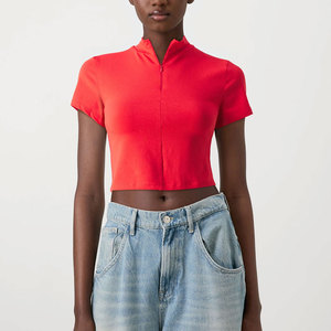 Camiseta Corta de Alta Calidad para Mujer con Tela Transpirable, Camiseta Corta para Mujer para Comodidad Diaria - Product Image 1
