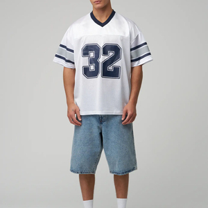 Camiseta Deportiva Ligera de Malla, Personalizable con Nombre y Número, Estilo Retro, Corte Cuadrado, para Fanáticos del Fútbol Americano - Product Image 2