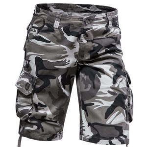 Shorts cargo en coton camouflage pour homme, décontractés, taille mi-haute, avec fermeture boutonnée, respirants, avec poches, style Bermuda - Product Image 4