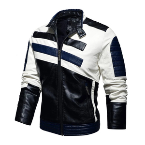 Chaqueta de Motociclista Personalizable para Hombre, en Cuero con Costuras Decorativas, Material de Cuero Transpirable, Chaqueta de Motociclista Más Vendida - Product Image 3