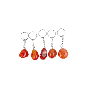 Llavero de cristal de alta calidad, llavero de cornalina roja pulida, llavero de piedra natural, regalos para mujeres, venta al por mayor - Product Image 6