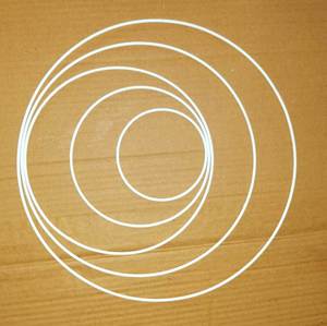Cercle en fer circulaire au design minimaliste, artisanat mural, emballage individuel de 55 cm pour arrangements floraux et abat-jour. - Product Image 2