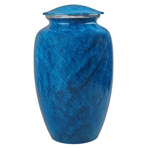 Large Blue Cremation Urn Handcrafts High Quality Urns Funeral Supplies American Style Metal Cremation Urns <b>Keepsake</b> <b>Ashes</b> - Product Image 1