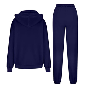 Premium Quality Women Solid Color Custom Fashion Tracksuit Two Piece Set Women <b>Crop</b> Top Hoodie <b>Joggers</b> Sweat Suits - Product Image 2