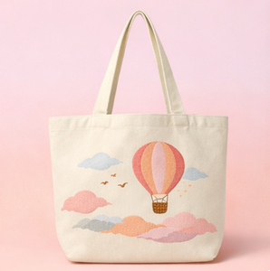 Sac de plage en toile imprimé personnalisé avec poignée d'épaule naturelle, logo personnalisé brodé, sac de shopping rayé - Product Image 1