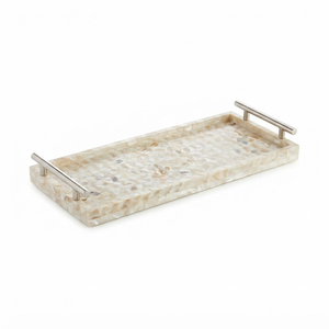 Octagonal Mother of Pearl Inlay Serving Tray Luxury Shell <b>Mosaic</b> Coffee <b>Table</b> Decorative Tray for Hotel & Home <b>Table</b> Centerpiece - Product Image 3