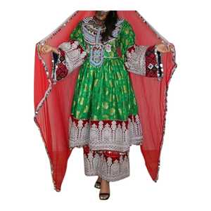Robe afghane Kuchi faite à la main, traditionnelle, brodée, pour femmes, robe de festival afghane Kuchi, culture pachtoune, robes de mariage - Product Image 1