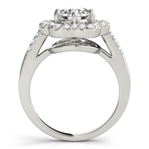 Bague de fiançailles et de mariage de luxe avec halo floral en diamant rond cultivé en laboratoire certifié IGI, pierres latérales, or 10K 14K 18K, argent 925 935 - Product Image 4
