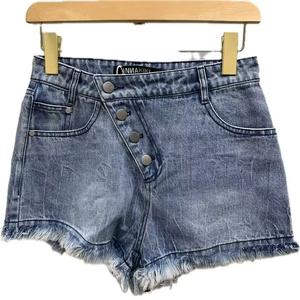 Shorts de Mezclilla para Mujer OEM con Selección de Tela Personalizada, Corte de Cintura Alta, Tratamientos de Lavado Vintage, Acabado Desgastado - Product Image 2