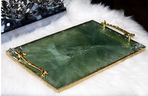 Plateau de service en résine époxy, design contemporain, plat de service, accessoires de cuisine en provenance d'Inde - Product Image 5