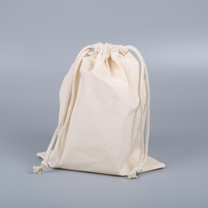 Polyester/Cotton Drawstring Bag <b>Plain</b> Dyed Woven Eco Friendly Customizable Muslin Storage Pouches Water Resistant Washable - Product Image 6