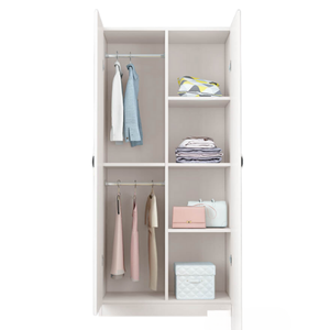 Sleek Modern Wooden <b>Wardrobe</b> Closet with Spacious Shelves Hanging Rod and Elegant <b>Storage</b> <b>Solution</b> for Apartments - Product Image 3