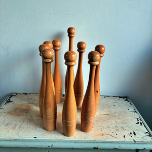 Classic Wooden <b>Bowling</b> Skittles Set Handcrafted Nine Pin Game Eco Friendly Wooden Family Entertainment Toy Kids Adults - Product Image 3