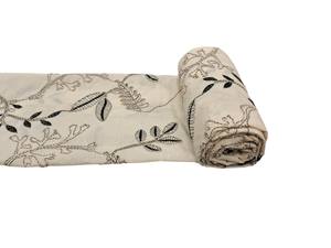 Tela de Algodón Peinado Estampada en Blanco y Negro con Cordón Bordado para Vestidos de Niñas/Mujeres, Transpirable y Ligera, en Oferta - Product Image 4