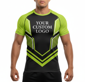 เสื้อรัดกล้ามเนื้อแบบซับลิเมชั่นสำหรับผู้ชาย MMA BJJ ยิวยิตสู ฝึกซ้อม ผลิตตามสั่ง ขายส่ง ผลิตในปากีสถาน - Product Image 2