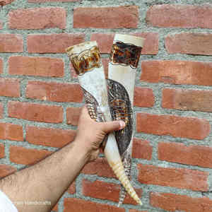 Cuerno para beber hecho a mano con forma de barco vikingo, de cuerno natural de toro, taza de cerveza reutilizable y a prueba de fugas al mejor precio. - Product Image 3