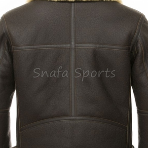 Veste en cuir shearling pour homme, veste aviateur doublée de fourrure pour l'hiver, fabricant sur mesure, vente en gros à prix de gros - Product Image 5