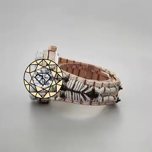Luxe Lab Diamond Women's Quartz <b>Watch</b> Round Dial White Gold <b>Case</b> Sapphire Crystal Analog Display Jewelry Clasp Unisex <b>Watch</b> - Product Image 2