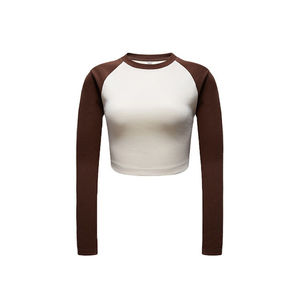 Custom New American Short Sleeve Cotton T-Shirt Women Casual Crop <b>Top</b> Sweet Cool Spicy BM Wind Long Sleeve Rotator T-Shirt - Product Image 5
