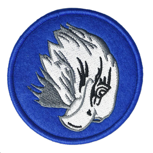 Parche Bordado Circular con Cabeza de Águila sobre Fondo Azul, para Coser en Tela - Product Image 3