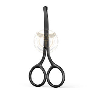 Professional precision grooming <b>scissors</b> for men and women black with stainless steel safe for nose eyebrows <b>beard</b> and cuticles - Product Image 1