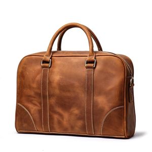 Bjorn Vintage <b>Leather</b> Laptop <b>Briefcase</b> Elegant Retro Style <b>Briefcase</b> with Comfortable Carrying Strap - Product Image 1
