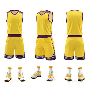 Ensemble de basket-ball en jersey personnalisé pour hommes short en maille respirante et uniforme grande taille technologie imprimée d'été - Product Image 2