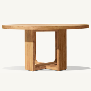 Table ronde en teck, style moderne et épuré, idéale pour l'extérieur, très résistante, en promotion. - Product Image 3