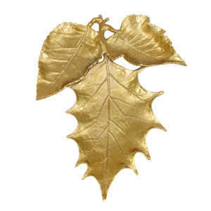 ถาดเสิร์ฟรูปใบไม้อะลูมิเนียมสีทองนิกเกิลสำหรับอาหารเย็นที่บ้าน รุ่นขายดีใหม่ล่าสุด - Product Image 3